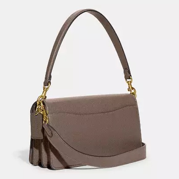 COACH Tabby Shoulder Bag 26 Polished Pebble Leather Brass/Dark Stone NWOT - Picture 2 of 14